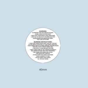 Candle Warning Label - 40mm - Illumina Candle Supplies